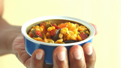 کنسرو سبزیجات مخلوط در بسته بندی استاندارد